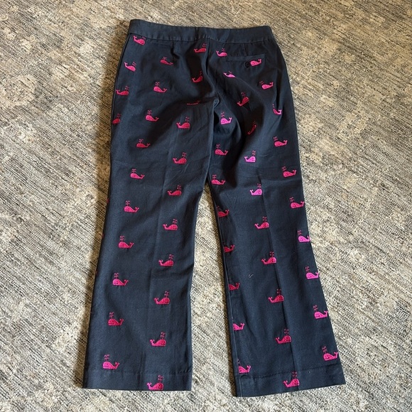 Lilly Pulitzer navy blue Pants with Pink whale embroidered Detail - size 4 - Picture 4 of 5